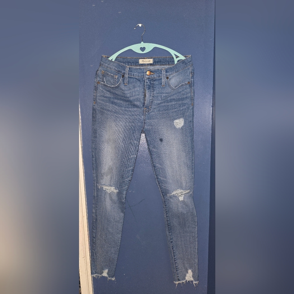 Madewell Outfitters Ripped Blue Skinny Jeans